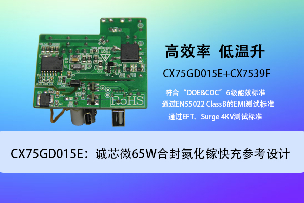 CX75GD015E：誠芯微65W合封氮化鎵快充參考設計